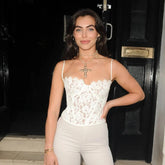 BXOXO Summer Sexy Corset Top Women New Arrivals Black and White Lace Bustier Top Short Cropped Party Clubwear